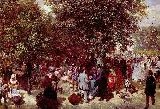 Adolph von Menzel Afternoon at the Tuileries Park oil on canvas